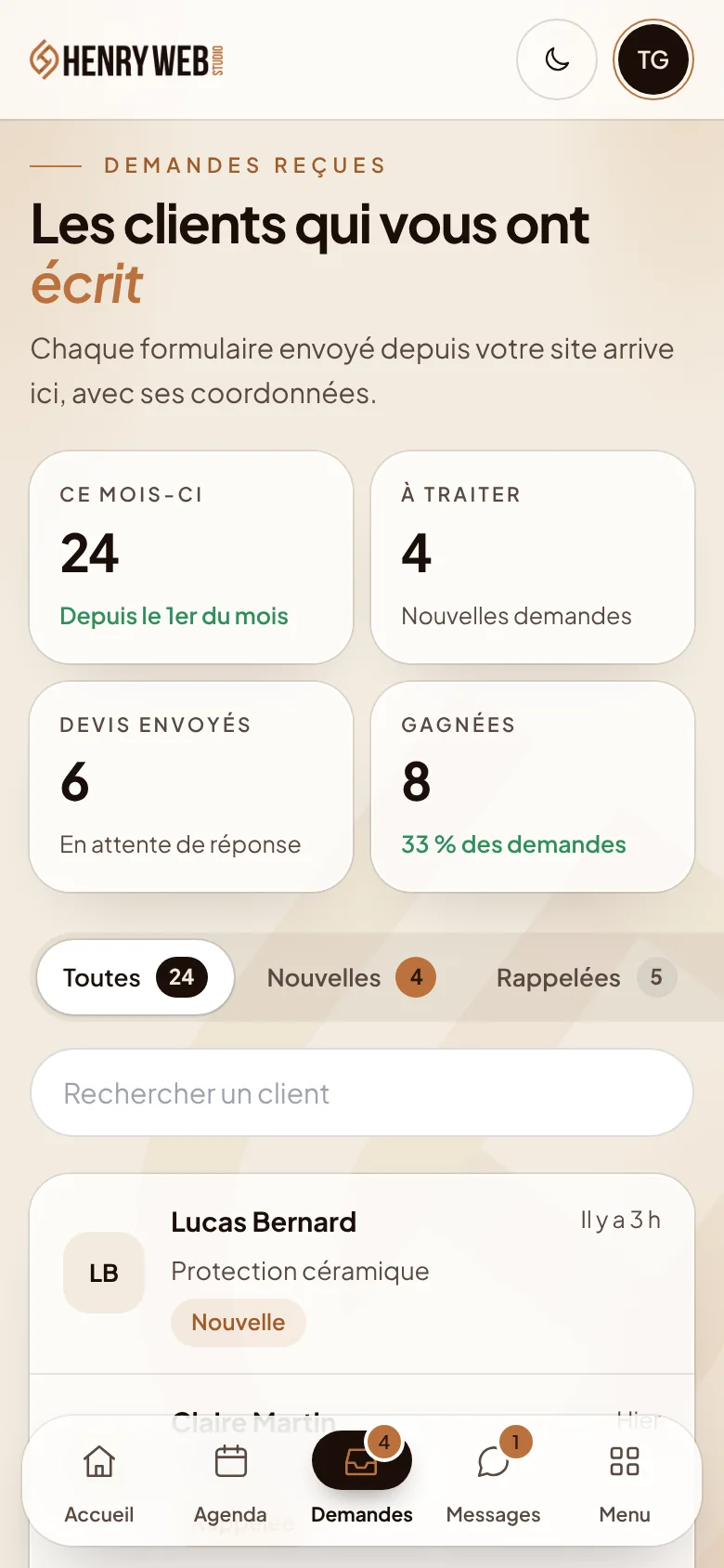 Espace Client sur mobile